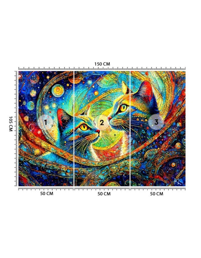 Modern wall mural - Abstract Cats | FEEBY