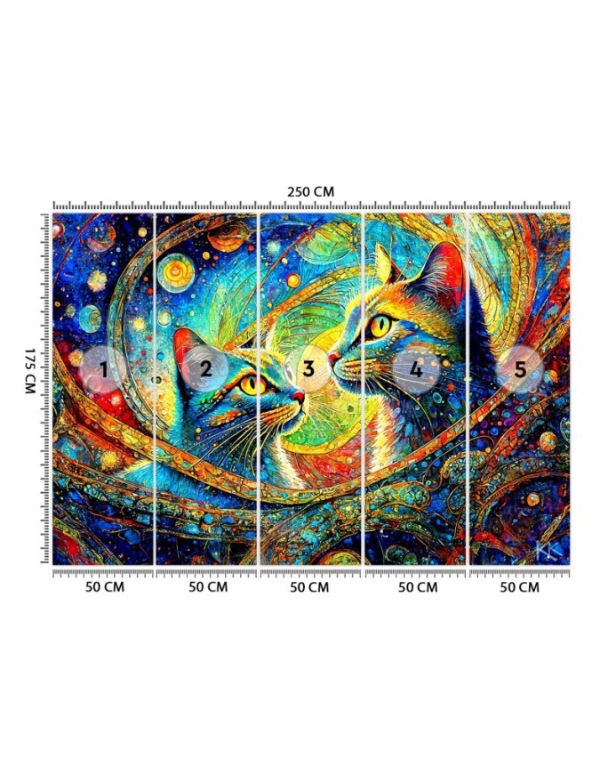 Modern wall mural - Abstract Cats | FEEBY