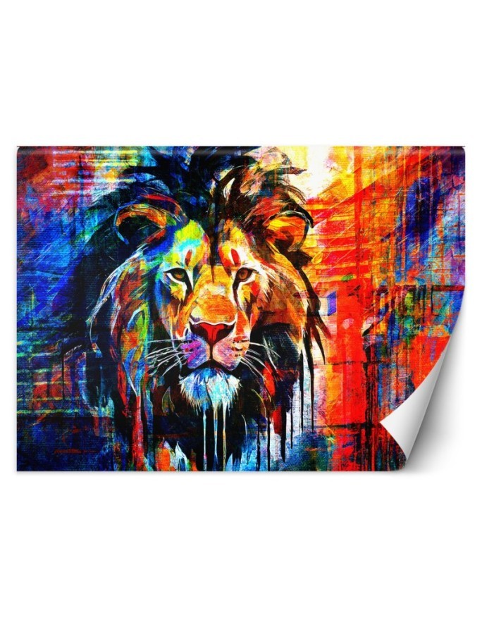 Unique wall mural - Colorful Lion Abstract | FEEBY