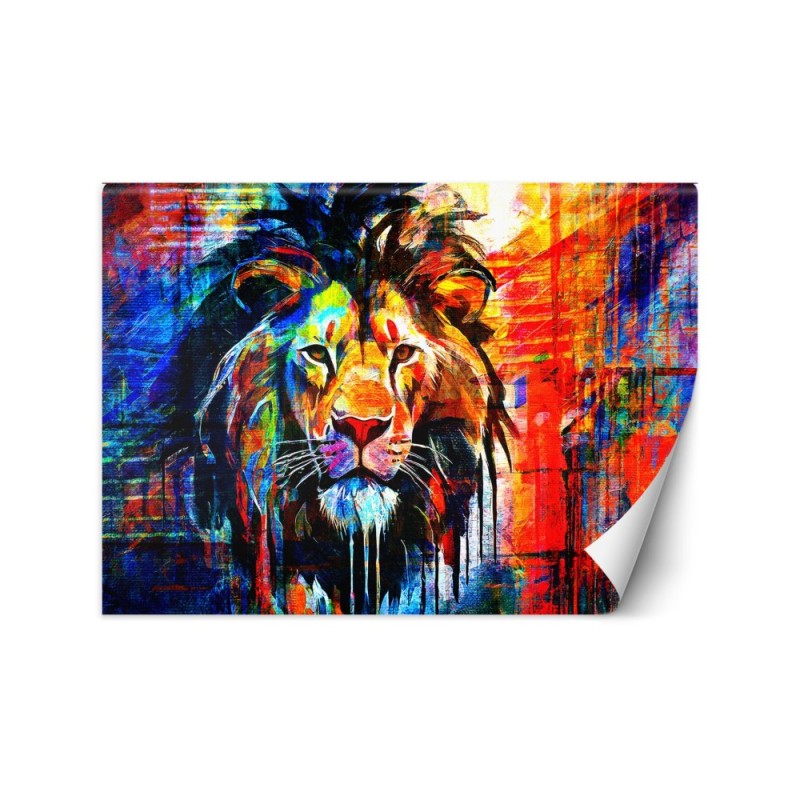 Unique wall mural - Colorful Lion Abstract | FEEBY