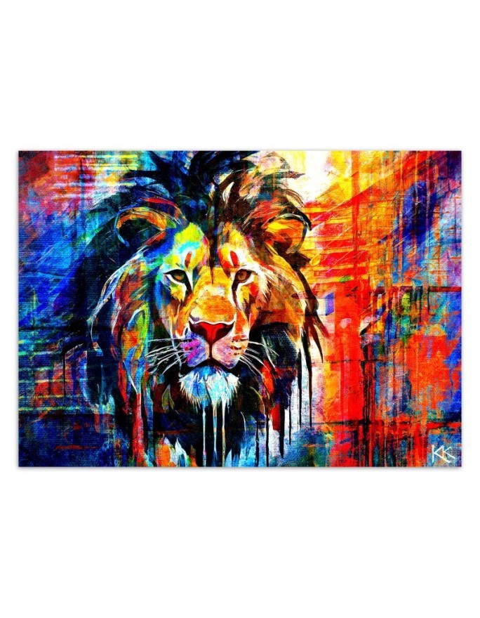 Unique wall mural - Colorful Lion Abstract | FEEBY