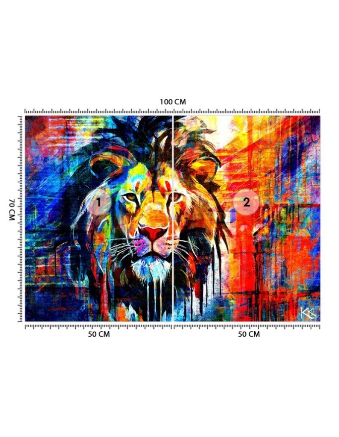 Unique wall mural - Colorful Lion Abstract | FEEBY