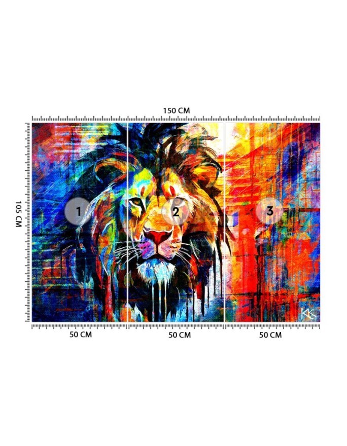 Unique wall mural - Colorful Lion Abstract | FEEBY