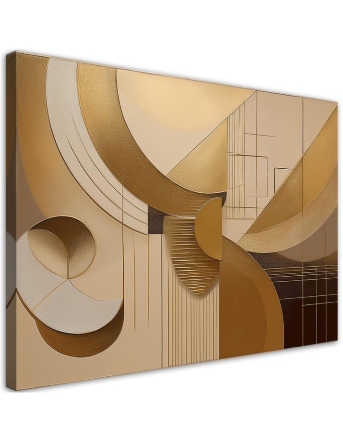 Nowoczesny obraz canvas - Abstrakcja Geometryczna Beżowy | Feeby.pl