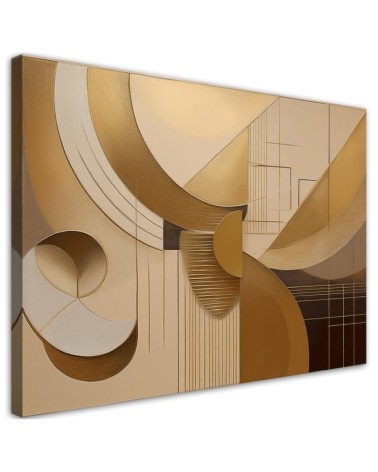 Nowoczesny obraz canvas - Abstrakcja Geometryczna Beżowy | Feeby.pl