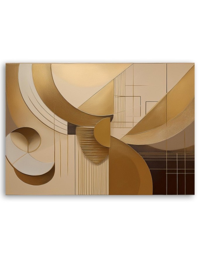 Nowoczesny obraz canvas - Abstrakcja Geometryczna Beżowy | Feeby.pl